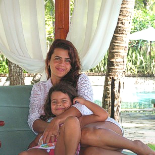 Mother and Daughter tourists in a luxury hotel in Bali by Omnimundi