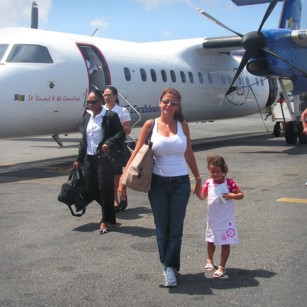 Antigua Airport with tourists