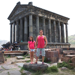 Torists in a Roman ruin in Armenia poses for Omnimundi